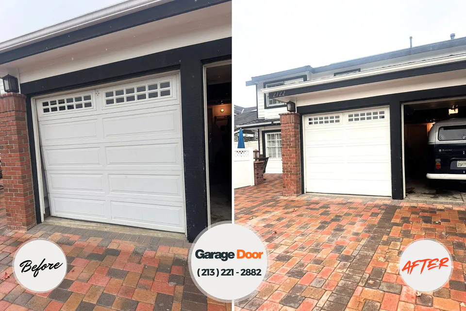 Before and after: garage door repair Gibbstown, NJ